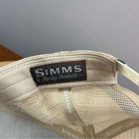 Simms Trout Patch Trucker Hat Mesh SnapBack Fishing Grey Orange Adjustable - Picture 7 of 7
